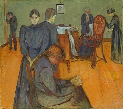 Edvard-Munch,-Døden-i-sykevErelset,-1893