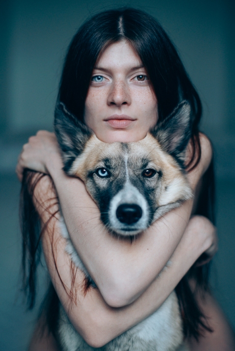 sergei sarakhanov-Me and my dog Pandora, adopted from the street